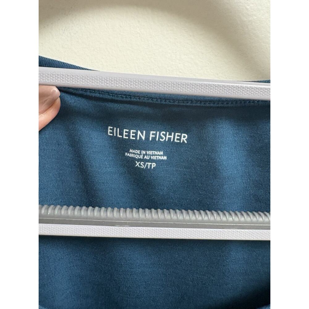 Eileen Fisher Tank Top Womens XS Blue Tencel Lyocell Stretch Sleeveless Tunic C1 - Picture 4 of 5